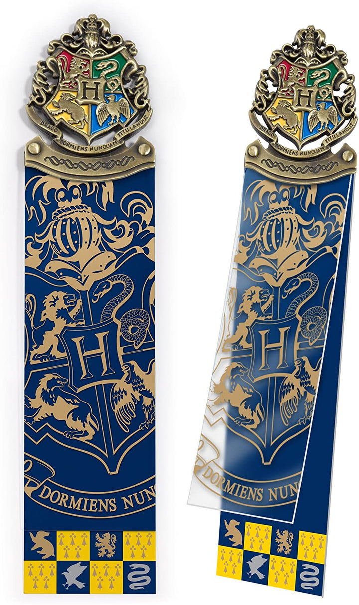 The Noble Collection Harry Potter Hogwarts Crest Bookmark 6.7in (17cm) Die Cast Metal PVC and Card Bookmark