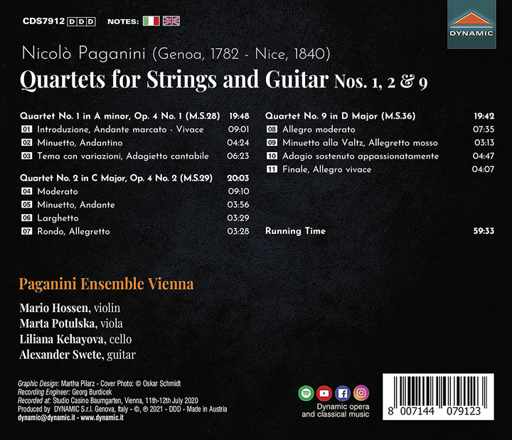 Paganini Ensemble Vienna - Paganini: String Guitar Qts [Paganini Ensemble Vienna] [Dynamic S7912] [Audio CD]