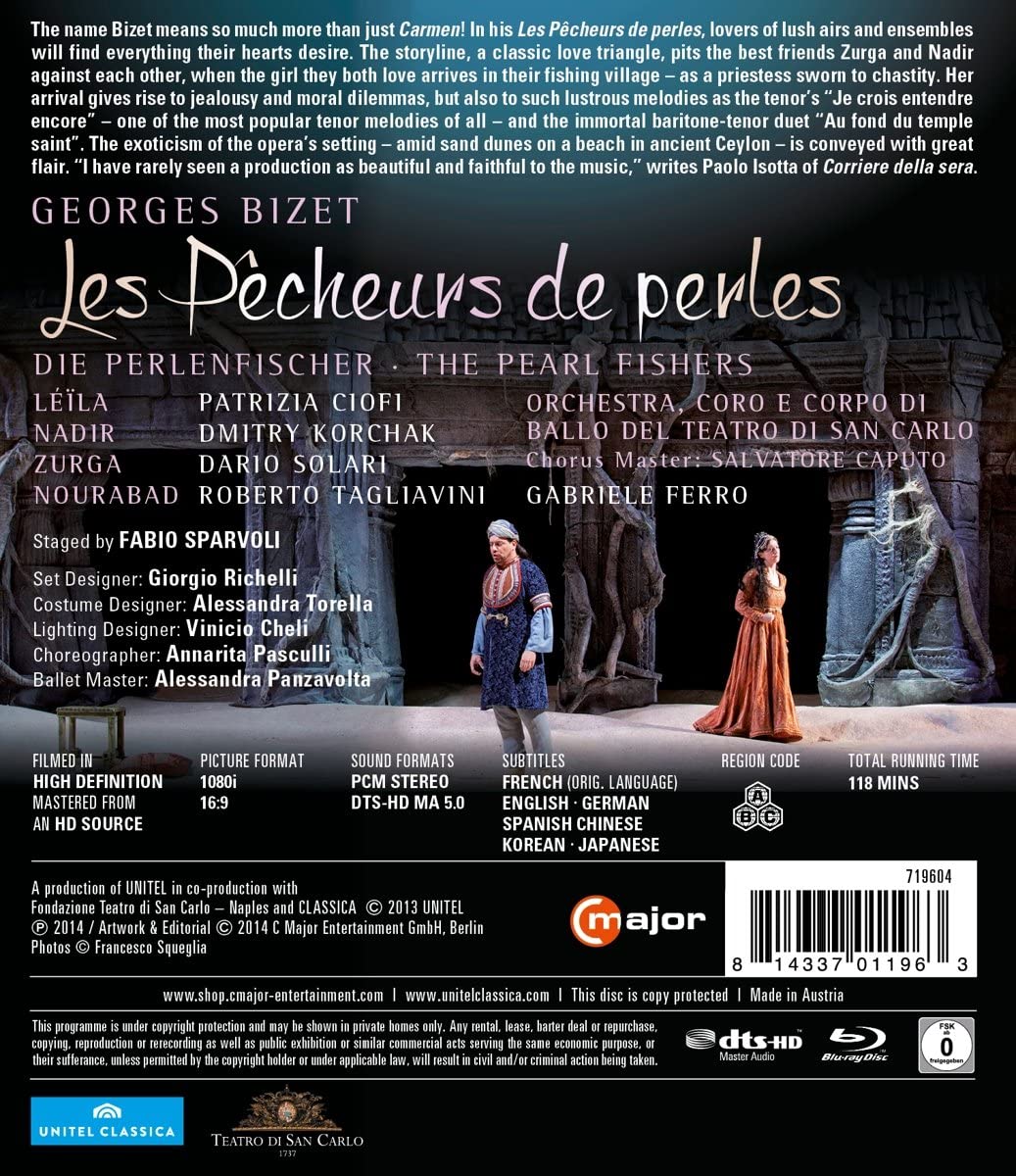 Bizet : Les Pêcheurs de perles - Die Perlenfischer / The Pearl Fishers [Blu-ray] [2016] [Region Free] [ Blu-ray]