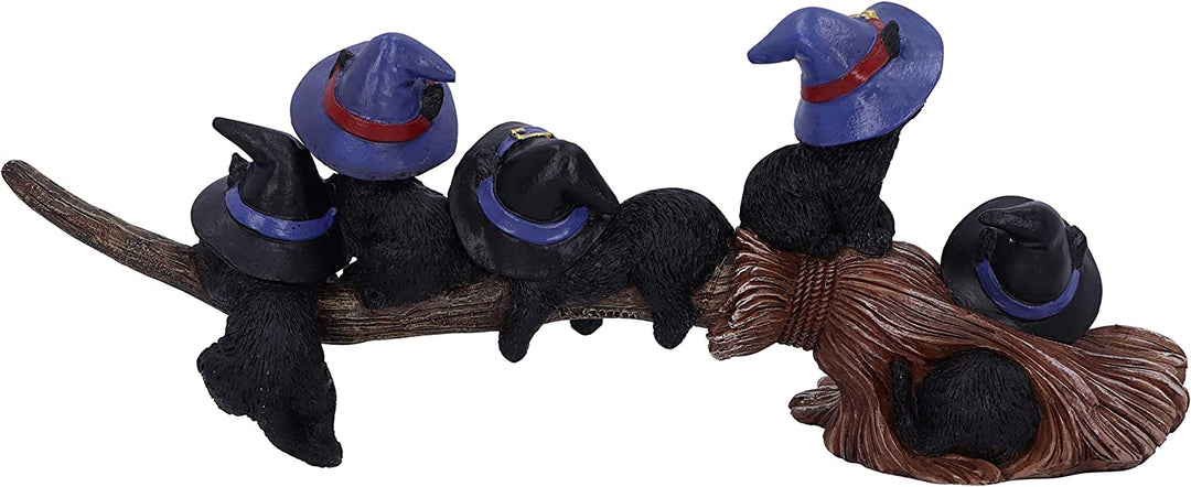 Nemesis Now Purrfect Broomstick Witches Familiar Black Cats and Broomstick Figur