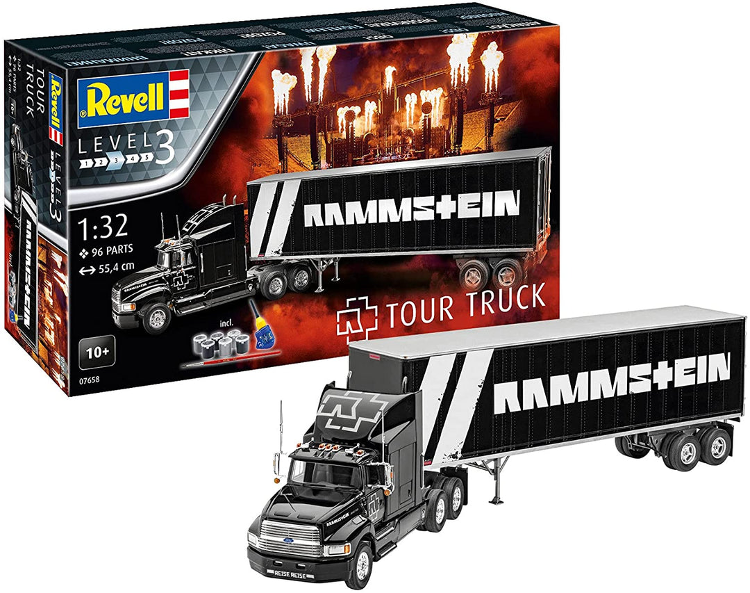 Revell 07658 Tour Truck Rammstein 1:32 Scale Plastic Model Kit Gift Set, Unvarni