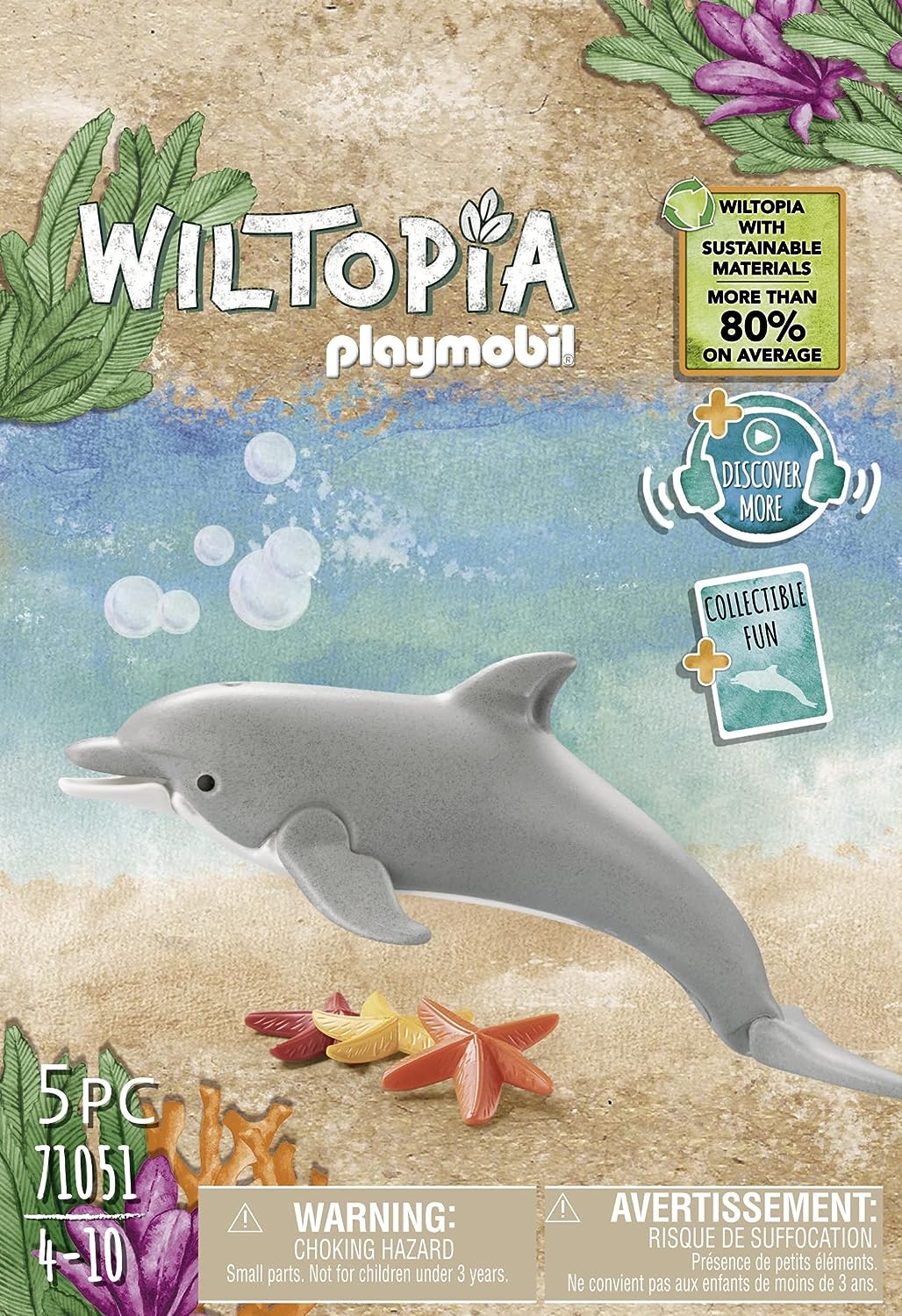 Playmobil 71051 Wiltopia Dolphine, Animal toy,for children 4-10, sustainable toy