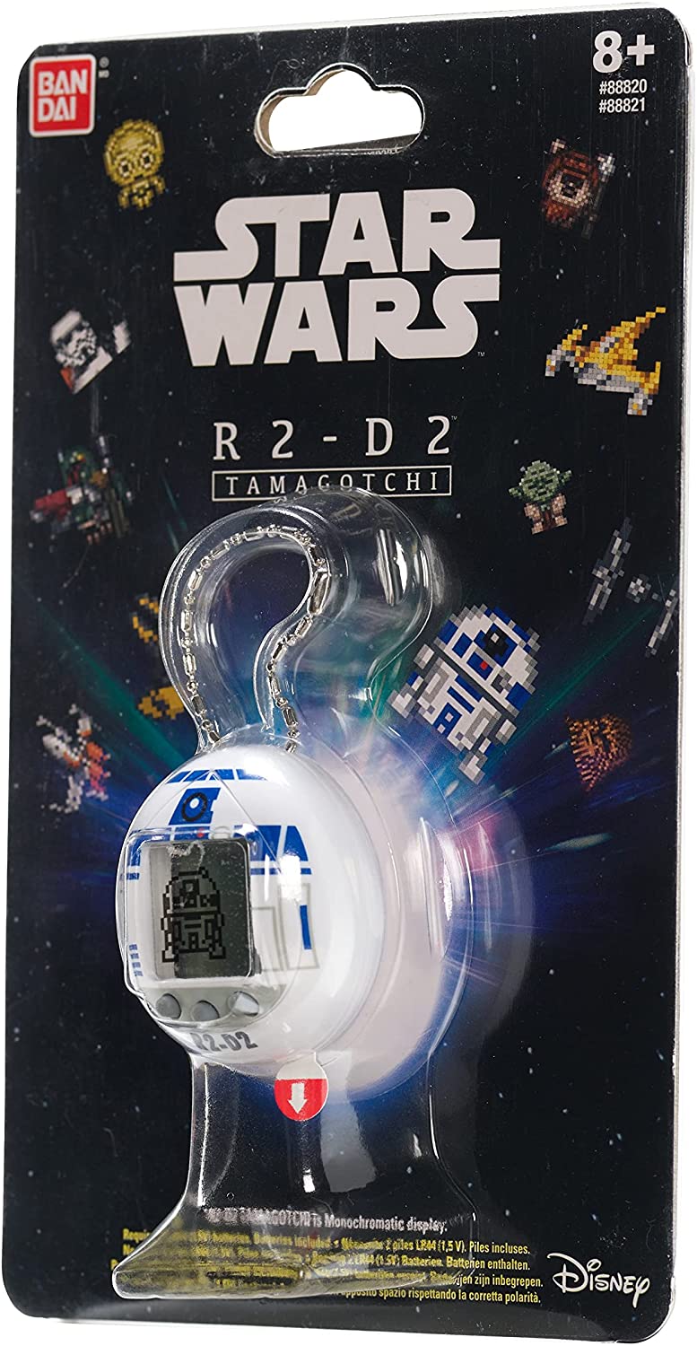 TAMAGOTCHI 88821 Star Wars R2D2 Virtual Pet Droid with Mini-Games, Animated Clip