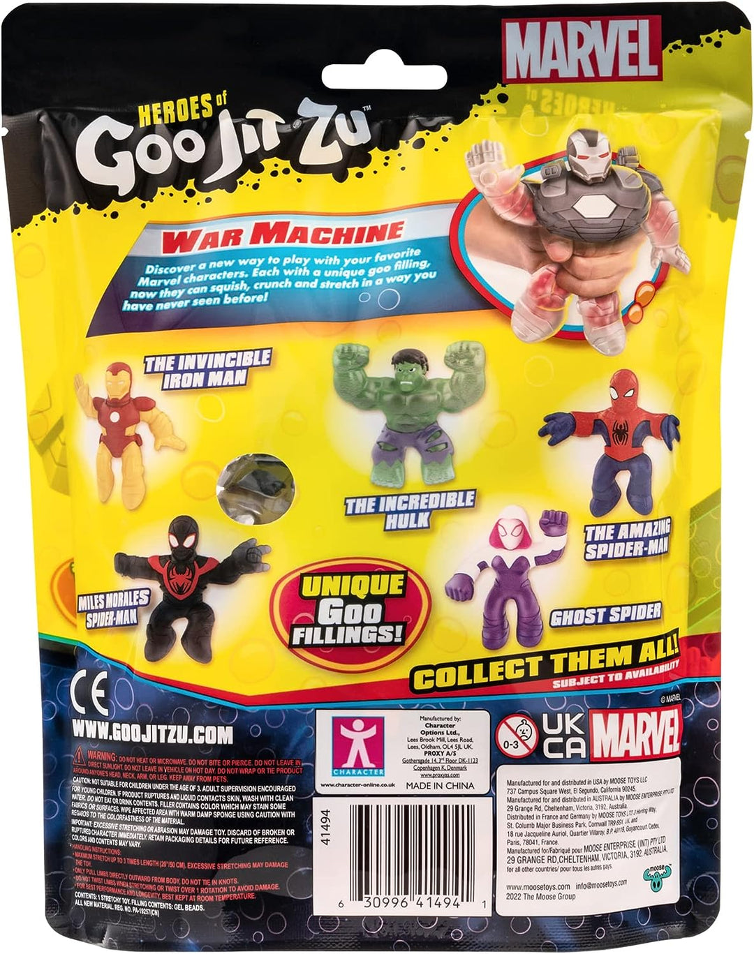 Heroes of Goo Jit Zu Marvel War Machine Hero Pack - Super Scrunchy Bead Filled Marvel Figures