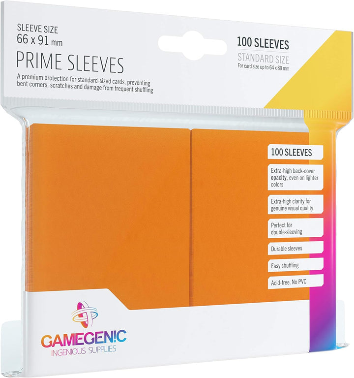 Gamegenic GGS11023ML Prime Sleeves (100-Pack), Orange