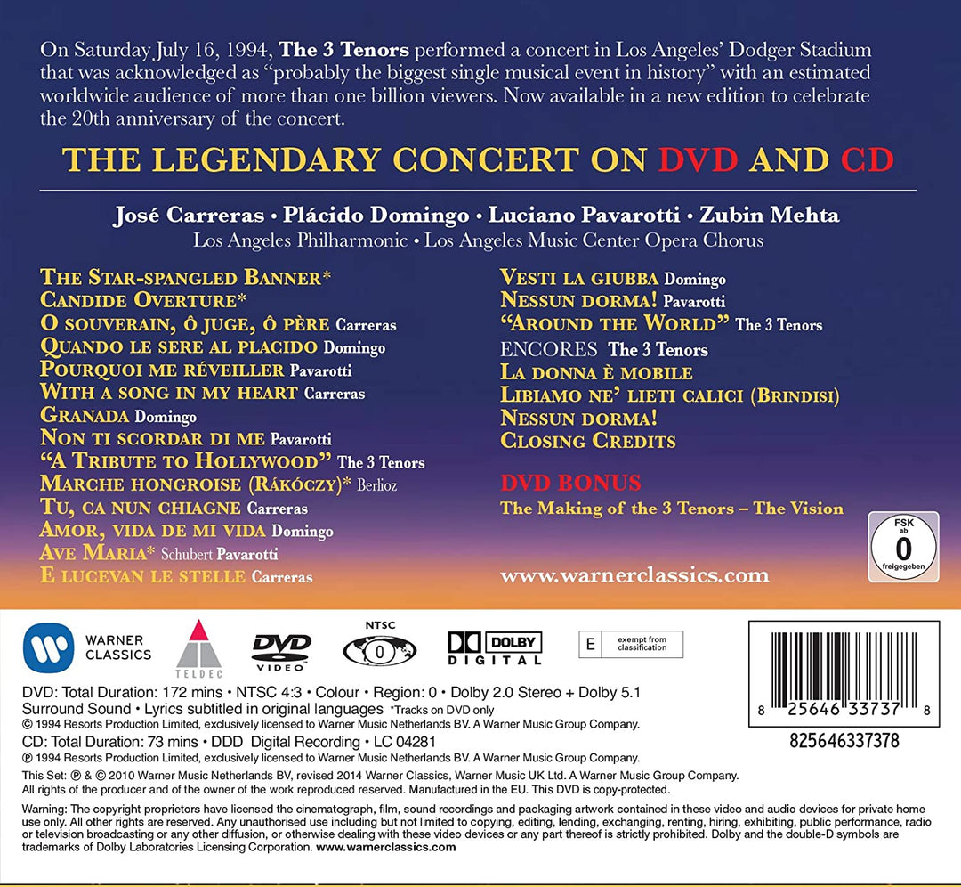 The 3 Tenors in Concert - Los Angeles 1994 - José Carreras [Audio CD]