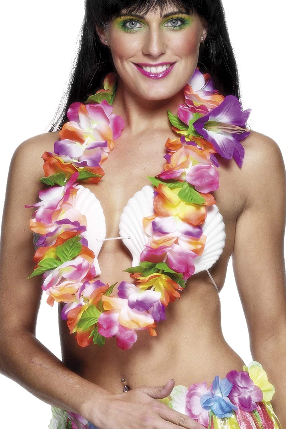 Smiffys Hawaiian Lei with Large Bright Flowers - Multi-Colour