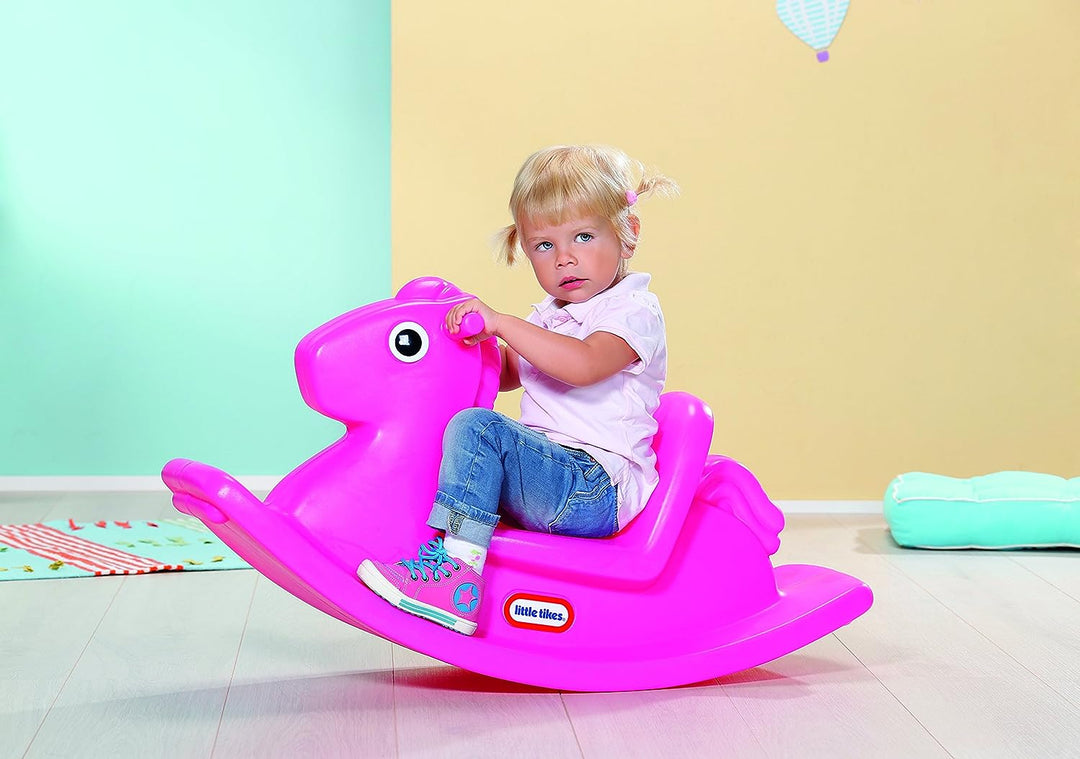 Little Tikes Rocking Horse. Toddler Rocking Toy With Easy Grip Handles and Stable Saddle. Durable, Stable, Kid-Safe Toy For Indoor or Outdoor. Magenta Rocking Horse For Kids Aged 18 Months +