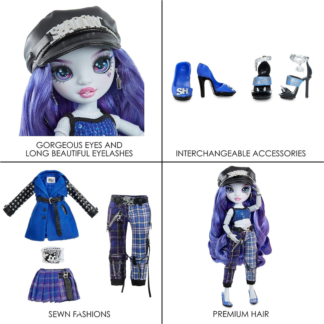 Rainbow High Shadow - UMA VAN HOOSE - Neon Blue Fashion Doll, Mix & Match Designer Outfits And Rock Band Accessories