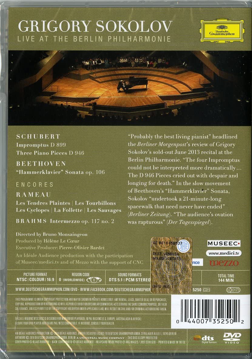 Grigory Sokolov: Live At The Berlin Philharmonie [2016] [DVD]