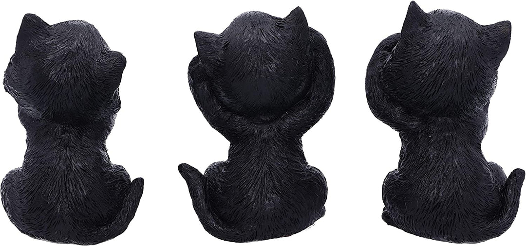 Nemesis Now Three Wise Kitties See No Hear No Speak No Evil Familiar Black Cats