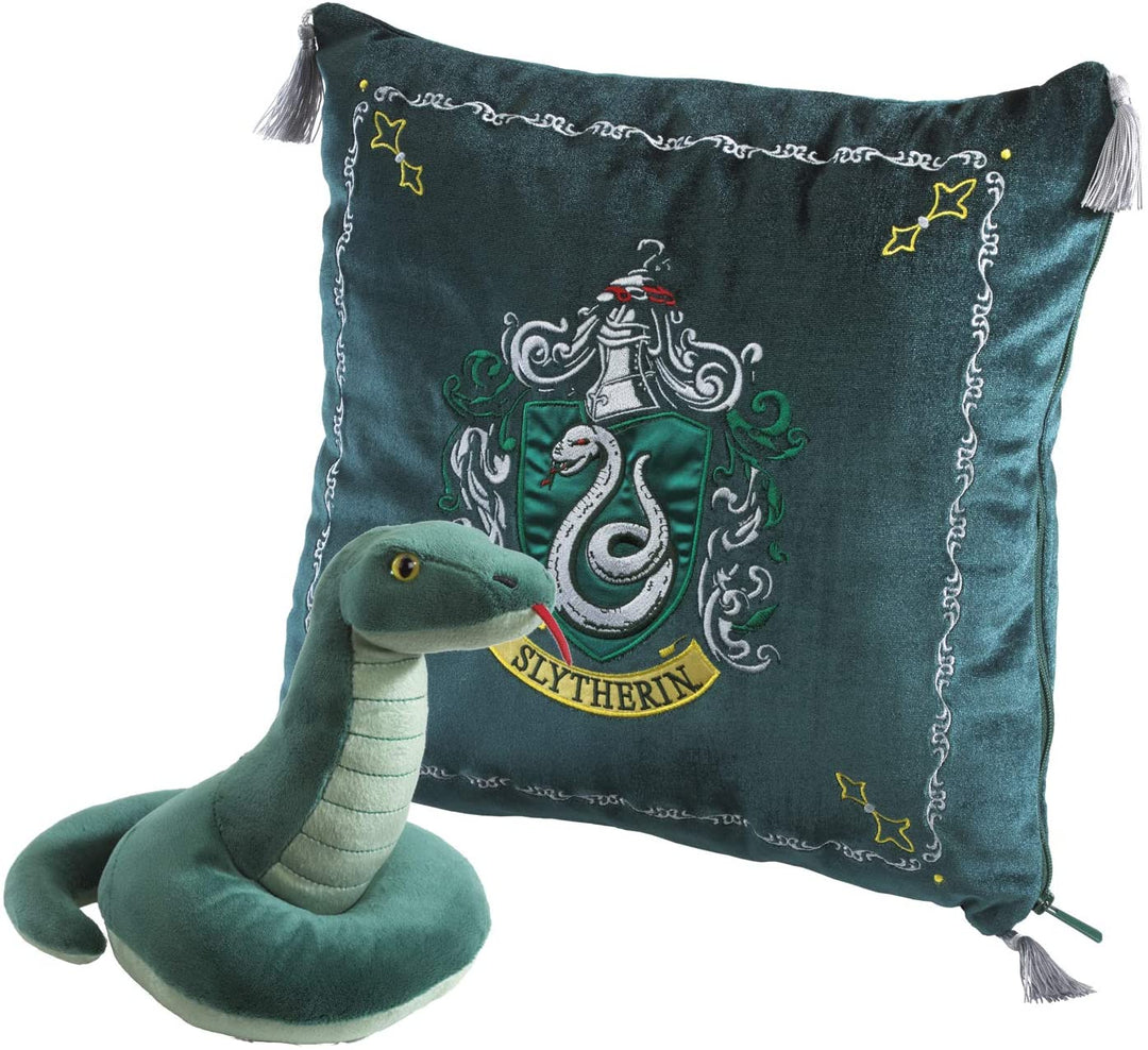 The Noble Collection Harry Potter Slytherin House Mascot Plush & Cushion - Officially Licensed 13in (34cm) Slytherin Snake Plush Toy Dolls Gifts
