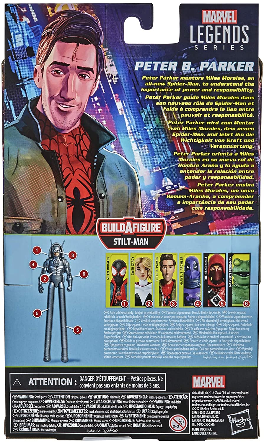 Hasbro Marvel Legends Series Spider-Man: Into the Spider-Verse Peter B. Parker 6-inch Collectible Action Figure Toy For Kids Age 4 and Up