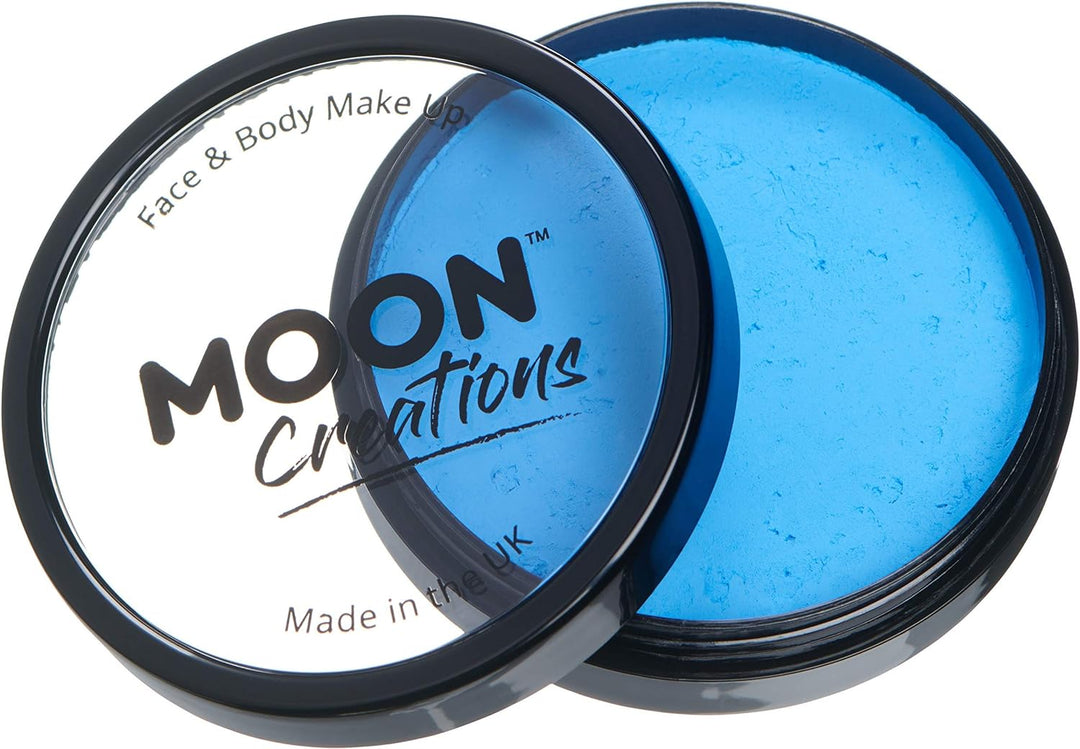 Pro Face &amp; Body Paint Cake Pots von Moon Creations – Himmelblau – Professionelles Gesichtsfarben-Make-up auf Wasserbasis für Erwachsene und Kinder – 36 g