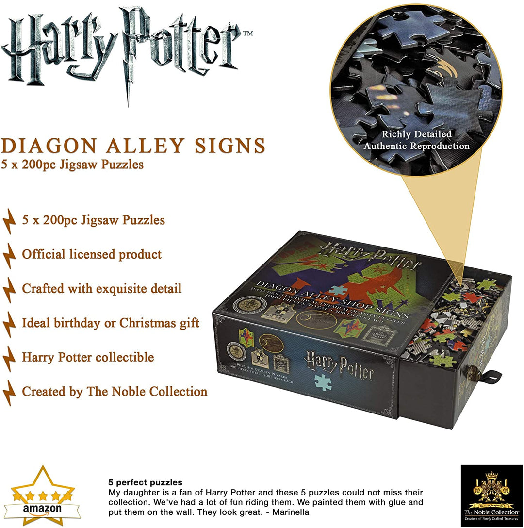 The Noble Collection 5x Diagon Alley Shop Signs 200pc Jigsaw Puzzles