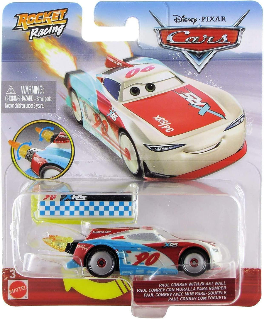 Disney Pixar Cars Rocket Racing Series Paul Conrev with Blast Wall - Yachew