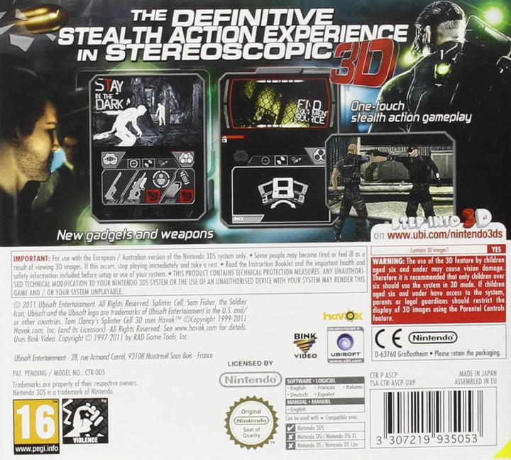 Tom Clancy's Splinter Cell 3D /3DS