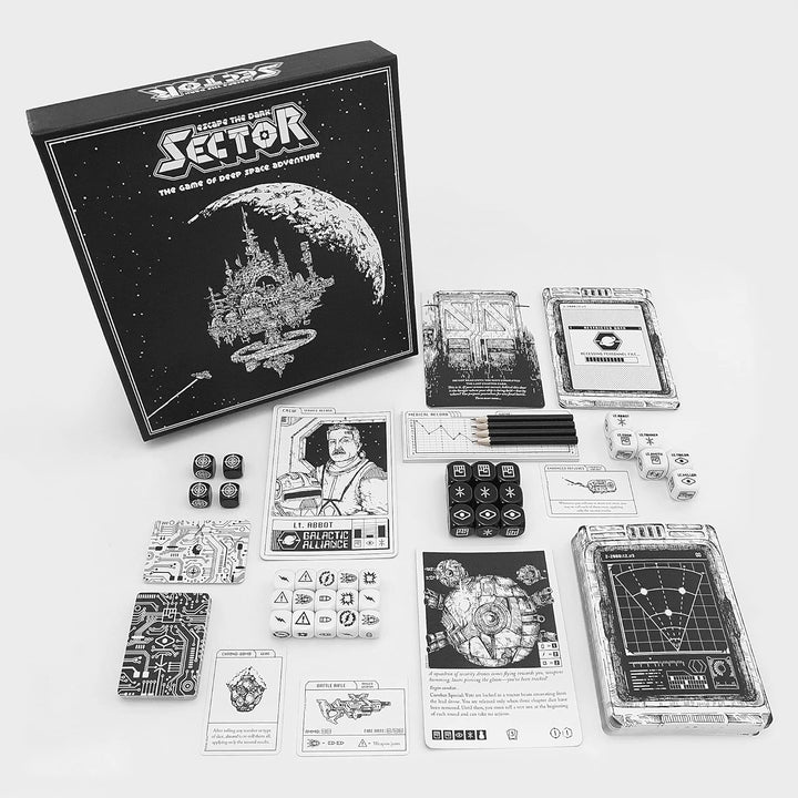 Themeborne | Entkomme dem dunklen Sektor | Brettspiel | 1 - 4 Spieler | Ab 14 Jahren | 45