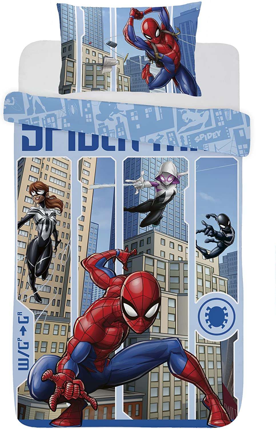 Offizielles Disney Spiderman-Einzelbettbezug-Set