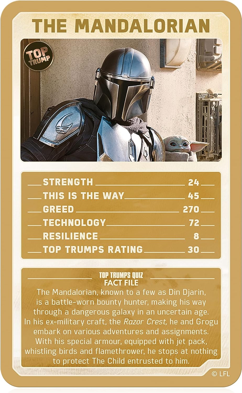 Top Trumps Star Wars The Mandalorian Limited Editions Card Game, play with Greef Karga, Moff Gideon, Boba Fett, Koska Reeves, and Grogu himself, gift and toy for boys and girls
