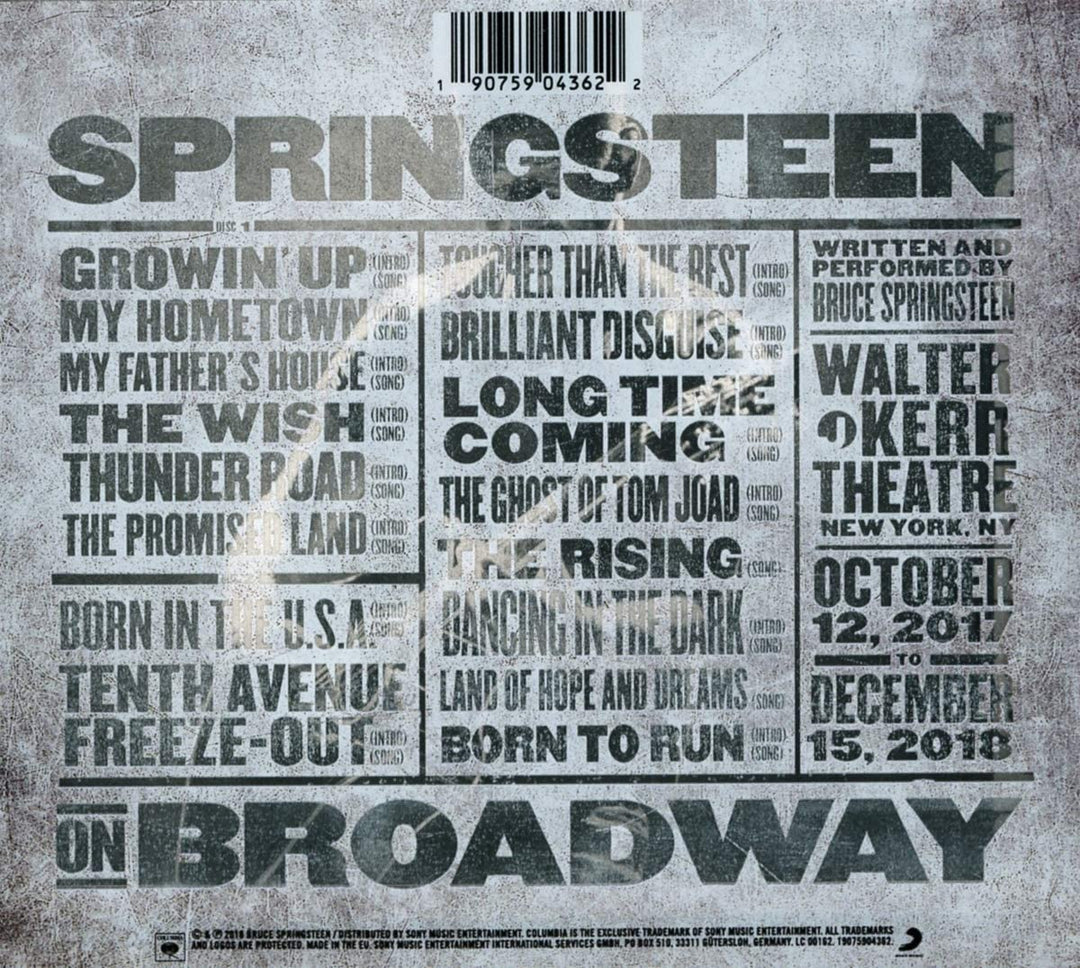 Bruce Springsteen - Springsteen On Broadway [Audio CD]