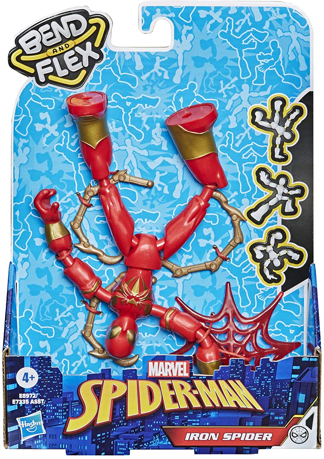 Hasbro Marvel Spider-Man Bend and Flex Iron Spider Figure 15cm Bendable Figure Includes Effect Accessories Age 6+