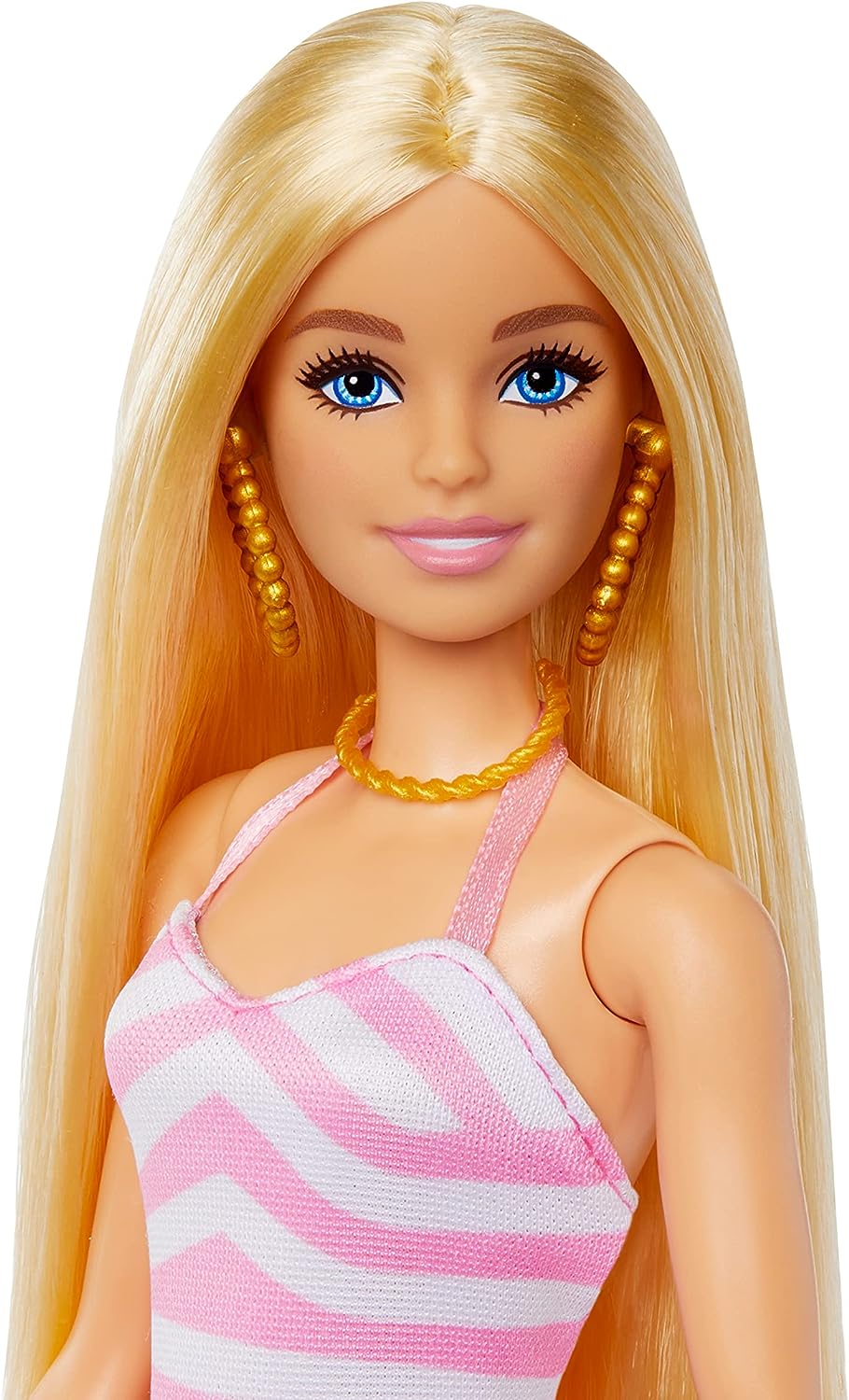 Blonde Barbie Doll with Swimsuit and Beach-Themed Accessories