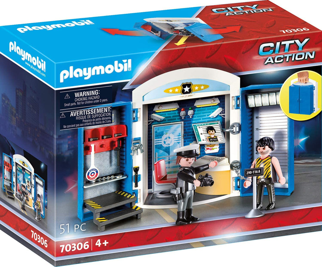 Playmobil 70306 City Action Police Station Play Box for Children Ages 4+