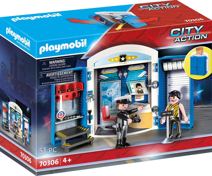 Playmobil 70306 City Action Police Station Play Box for Children Ages 4+