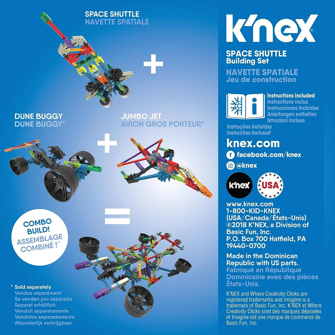 K'Nex KNex 520 17020 Imagine Toy Set Space Shuttle Construction-60 Pieces-Ages 5-10 EA Intro Vehicle Assorted