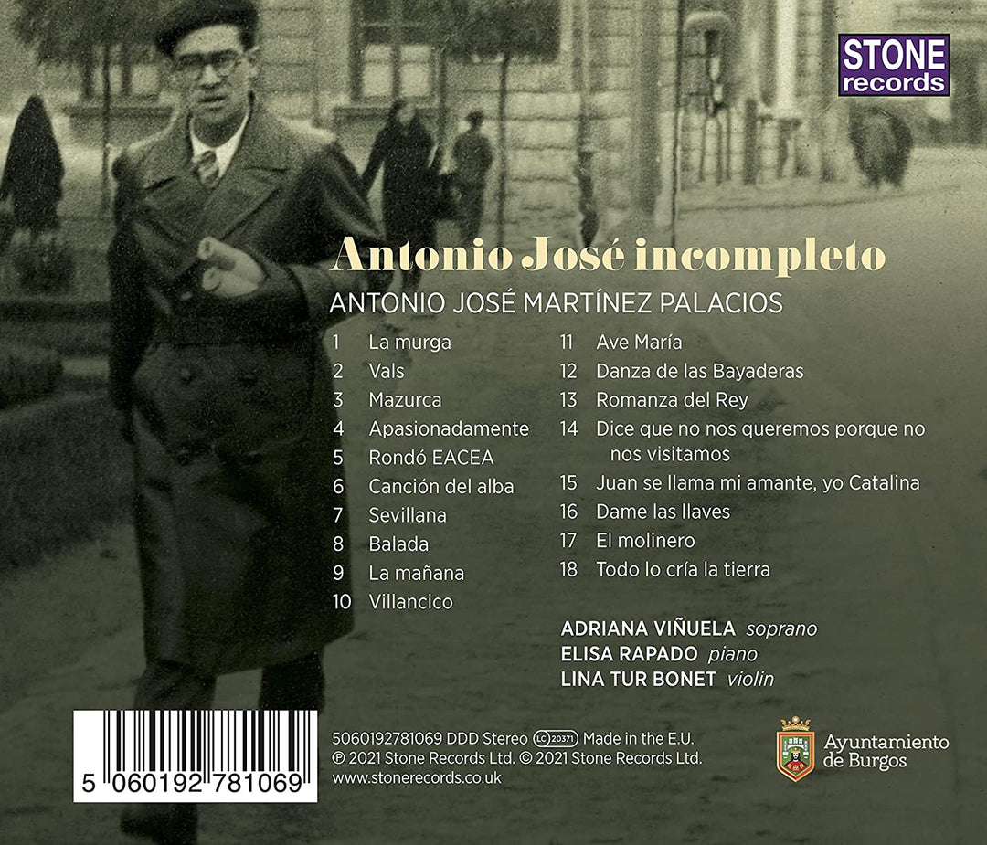 Adriana Viñuela - Jose: Incompleto [Adriana Viñuela; Lina Tur Bonet; Elisa Rapado] [Stone Records: 5060192781069] [Audio CD]