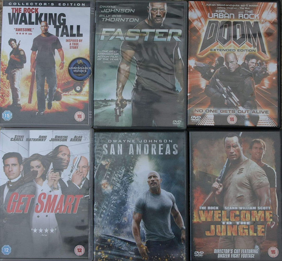 THE ROCK DWAYNE JOHNSON 6 dvd COLLECTION San Andreas welcome to the jungle GET SMART doom FASTER walking tall [DVD]