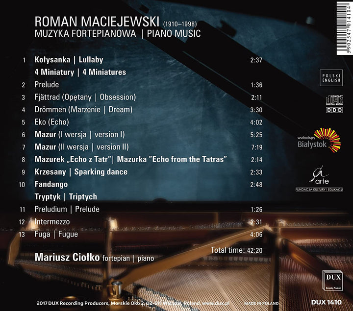 Roman Maciejewski - Piano Music - Mariusz Ciolko (piano) [Audio CD]