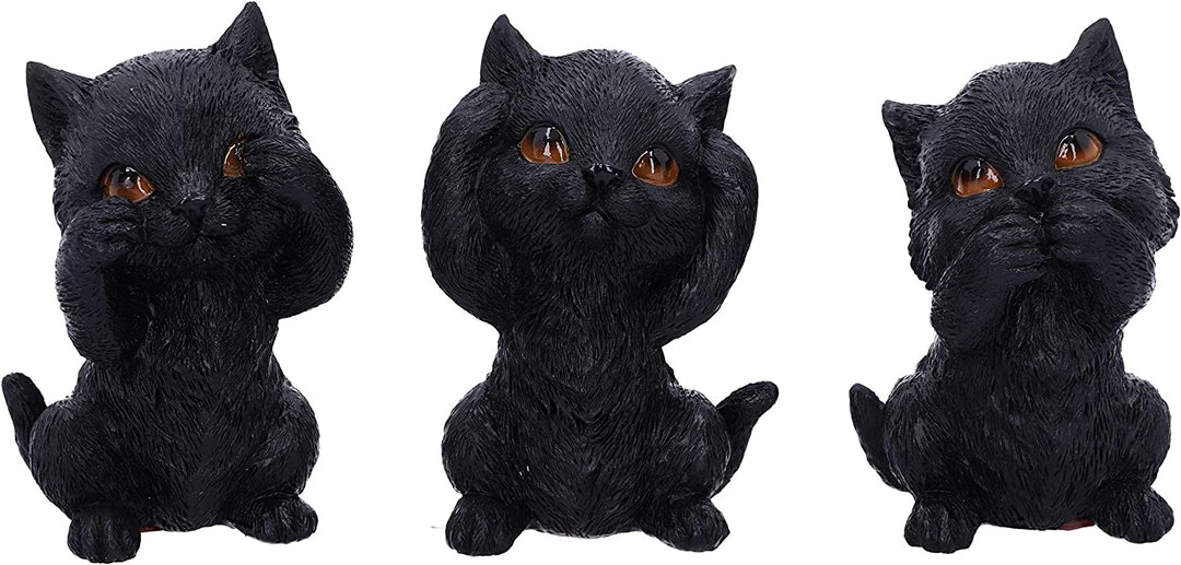 Nemesis Now Three Wise Kitties See No Hear No Speak No Evil Familiar Black Cats