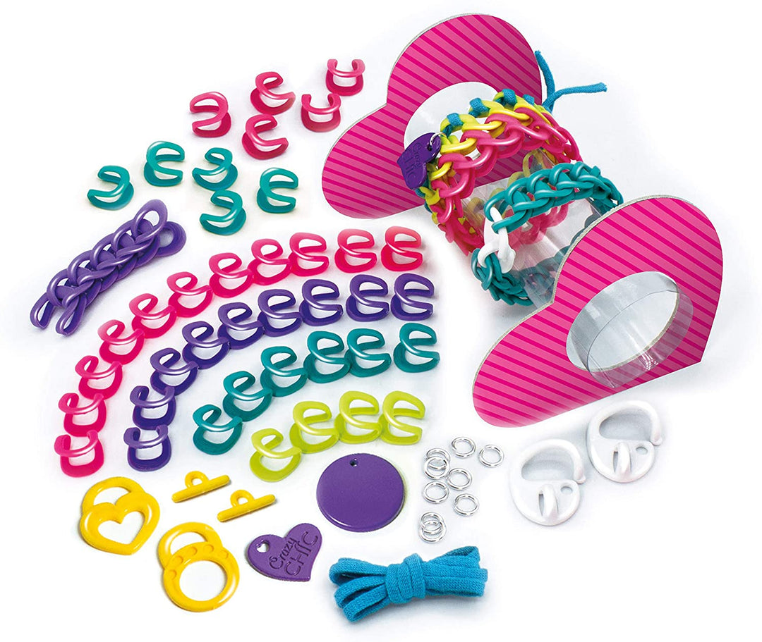 Clementoni 18585, Crazy Chic Wow bracelets Jewellery Kit for Children, Ages 7 ye
