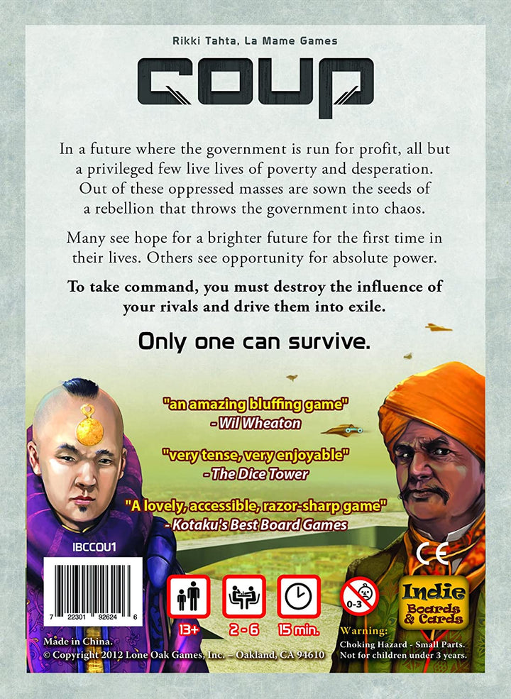 Indie Boards and Cards - Coup - Card Game
