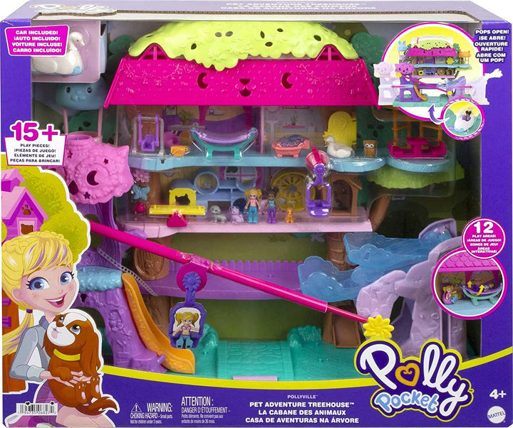 Polly Pocket Pollyville Pet Adventure Treehouse, 5 Floors, 15+ Play Pieces: 2 Do