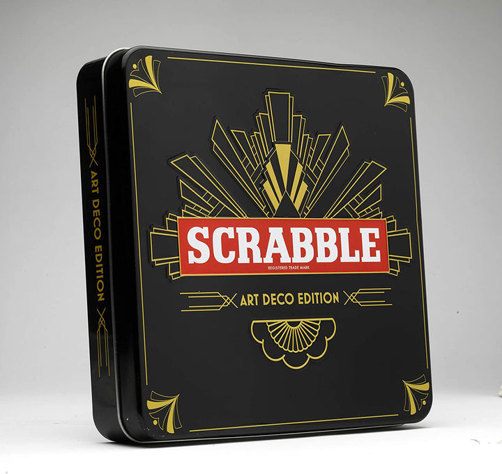 Tinderbox Games | Scrabble Art Deco Tin | Board Game | Ages 10+ | 2-4 Players |