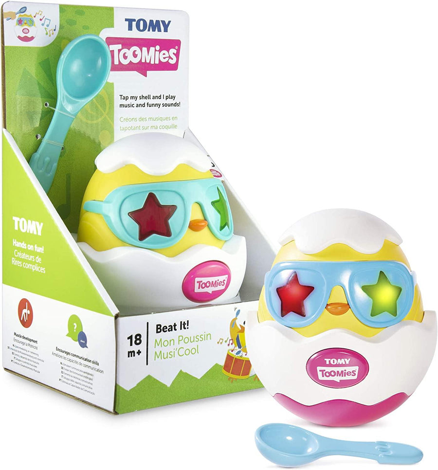 Toomies E72816C Beat It Egg Musical Baby Sensory Toys with Lights and Sounds - Yachew