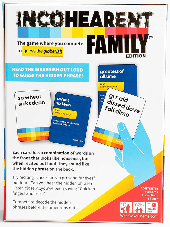 WHAT DO YOU MEME? Incohearent Family Edition - The Family Game Where You Compete