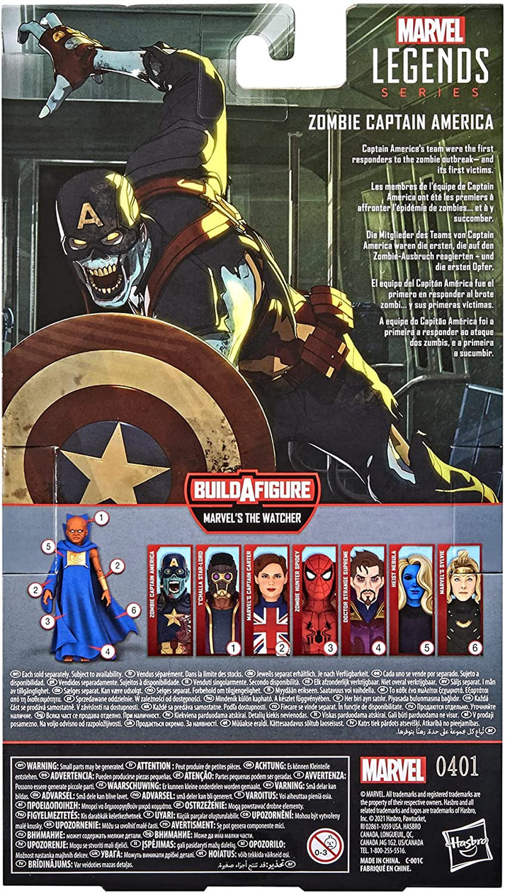 Marvel Legends Series 6-inch Scale Action Figure Toy Zombie Captain America, Premium Design, 1 Figure, and 1 Accessory Multicolor, F0330