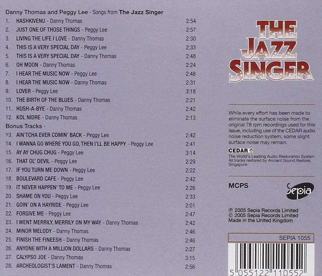 Songs from 'The Jazz Singer' [Audio CD]