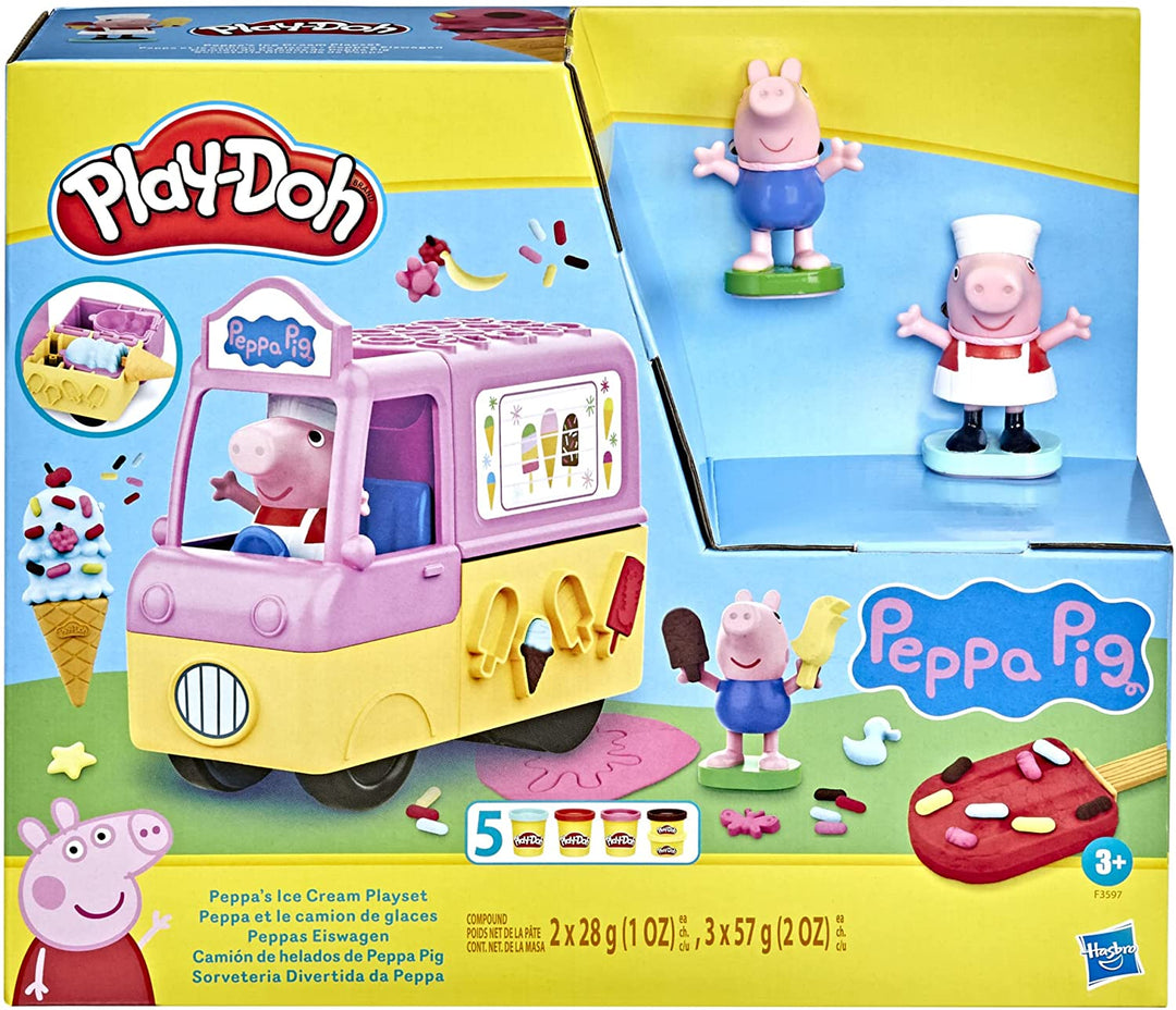 Play-Doh Peppa's Ice Cream Playset with Ice Cream Truck, Peppa and George Figure