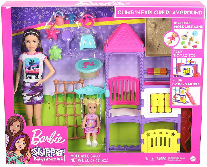 Barbie GHV89 Skipper Babysitters Inc Climb 'n Explore Playground Dolls and Playsets - Yachew