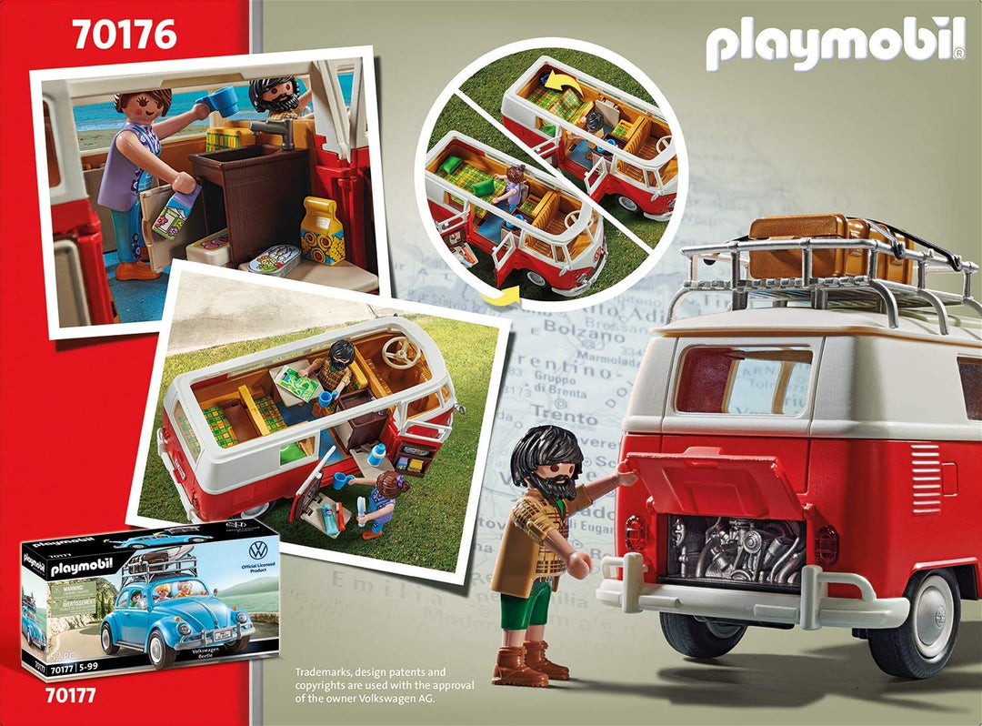 Playmobil 70176 Volkswagen T1 Camping Bus, for Children Ages 5+