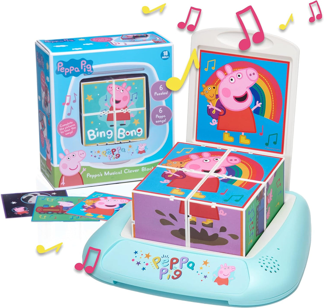 WOW! STUFF Peppa Pig Musical Puzzle Blocks | Pre-School Learning Toy That Plays