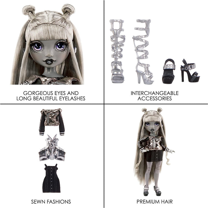 Rainbow High Shadow High Series - LUNA MADISON - Greyscale Fashion Doll with Beautiful Hair