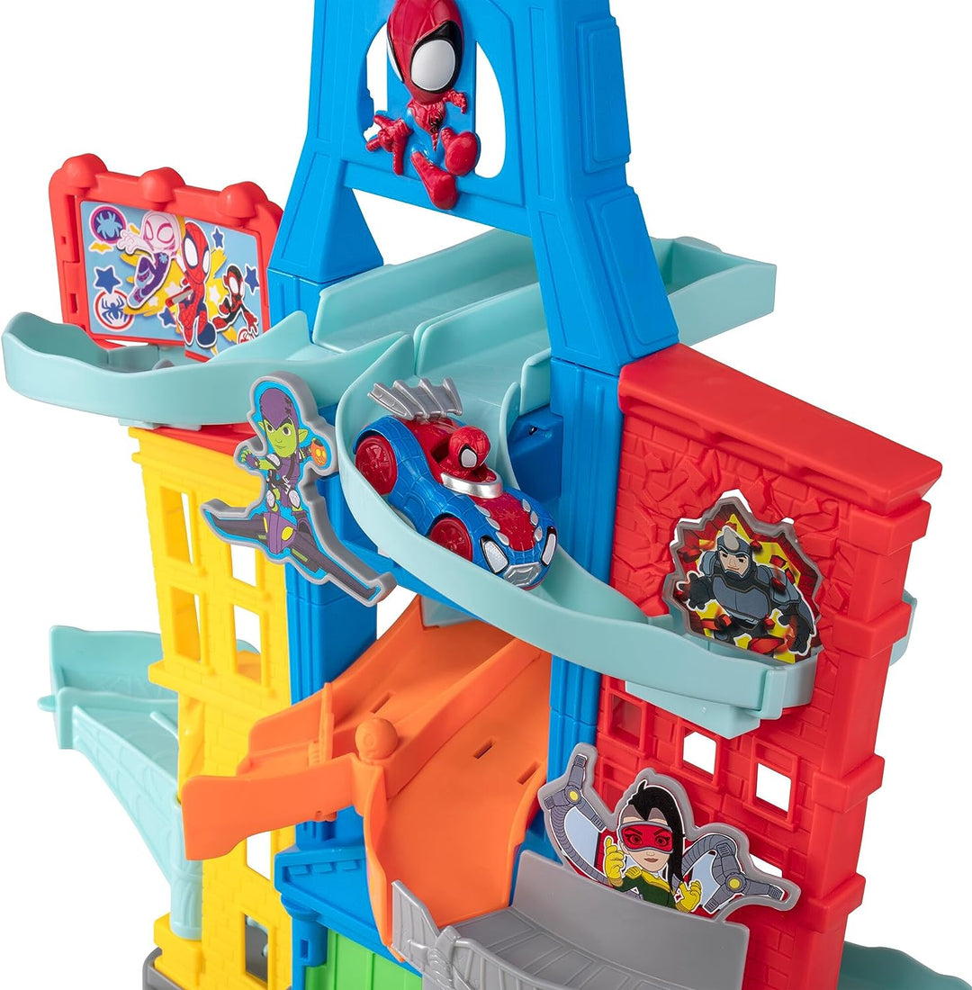 Spidey und seine Super-Freunde SNF0202 Metallfahrzeug-Stadtgleis-Set, Spielzeug ab 3 Jahren