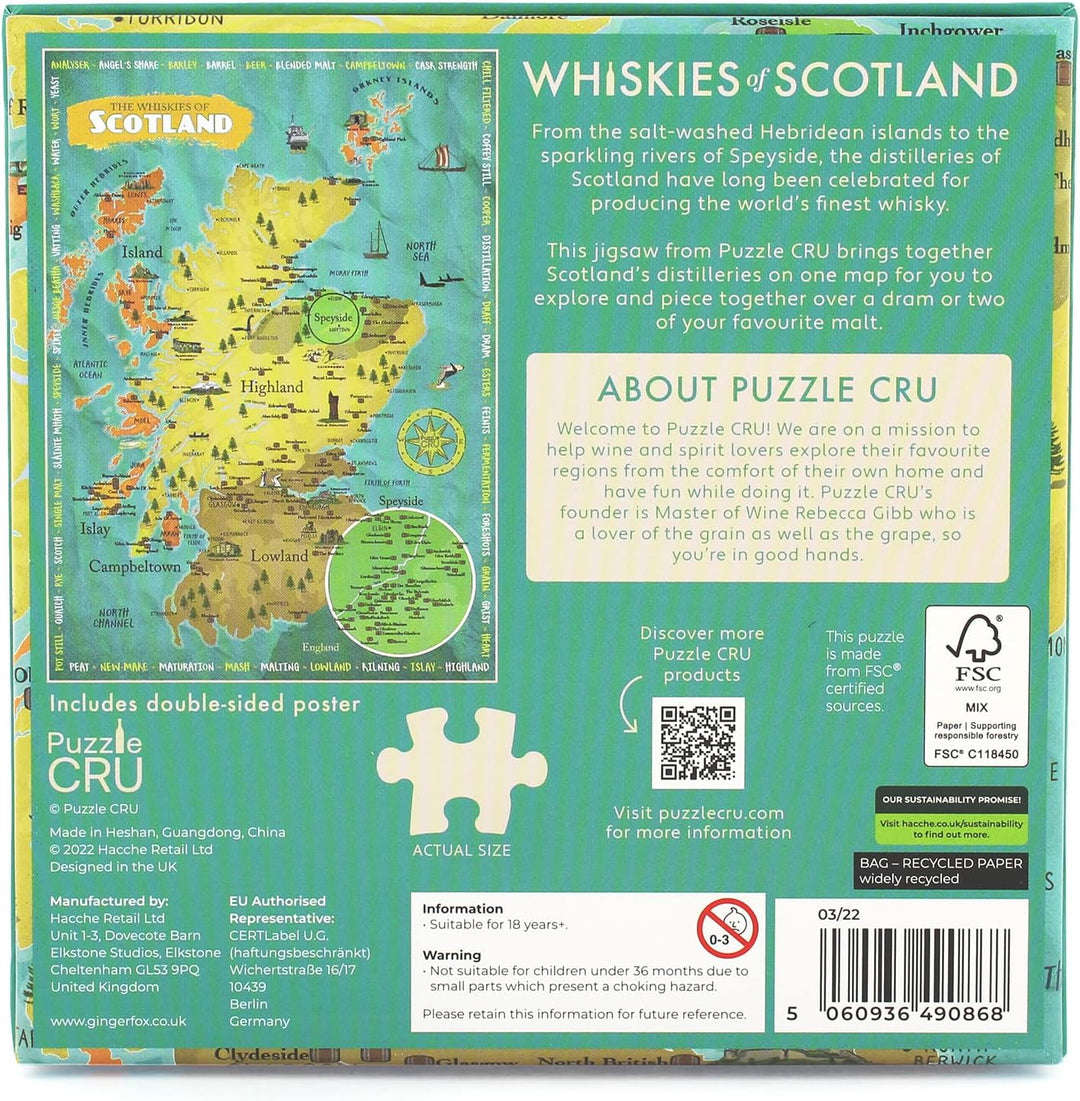 Whiskies of Scotland 500 PieceJigsaw Puzzle