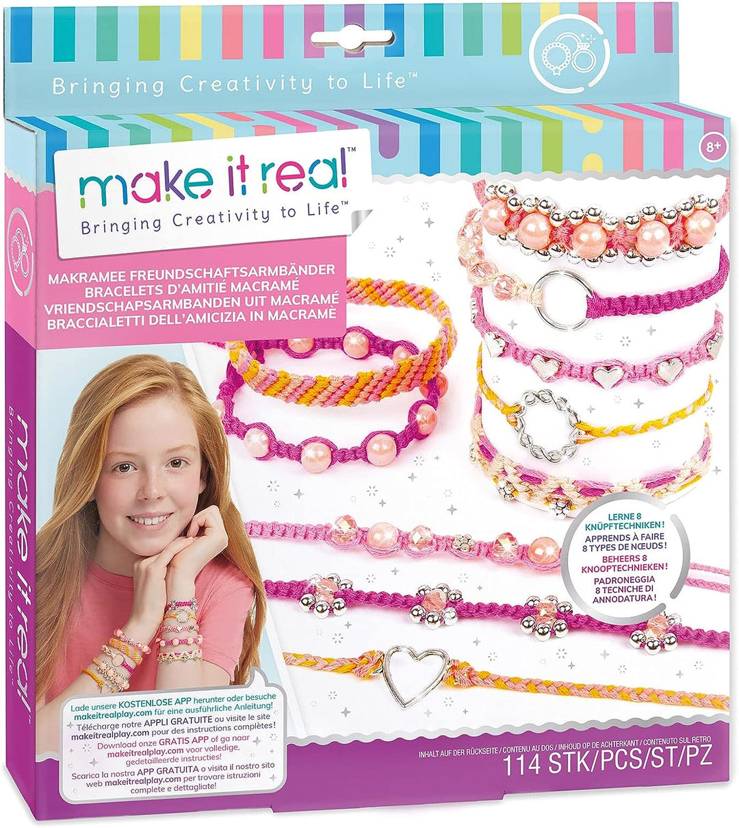 Make It Real 2901318 DIY Macrame Friendship Bracelets, Craft Kit for Children